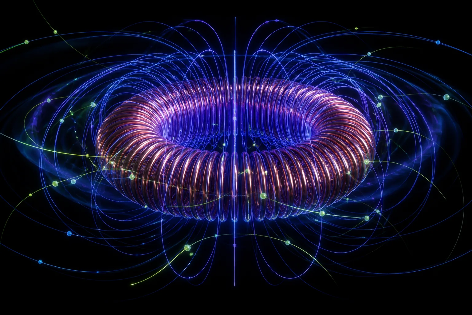 Campo electromagnético alrededor de una bobina toroidal